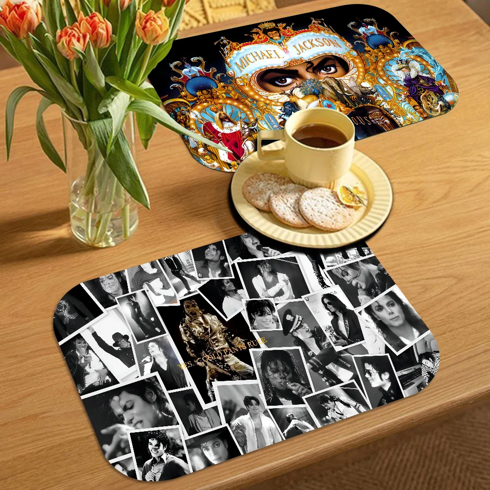 M-Michael Jackson retro Kitchen Dish Mat Absorbent Dining Table Mats Retro Non-slip Placemat Coffee Dish Tableware Mat