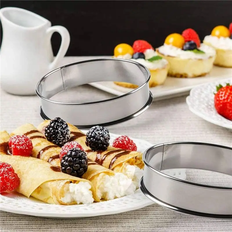 30 Pack 4 Inch Double Rolled English Muffin Rings, Stainless Steel Crumpet Rings, Tart Rings, Round-AT36