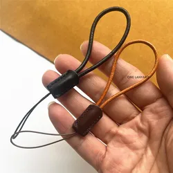 Leather handmade Lanyard String Short Grip Lanyard Mobile Phone Strap for USB Flash Drive Keychain ID Badge Holder DIY Hang Rope