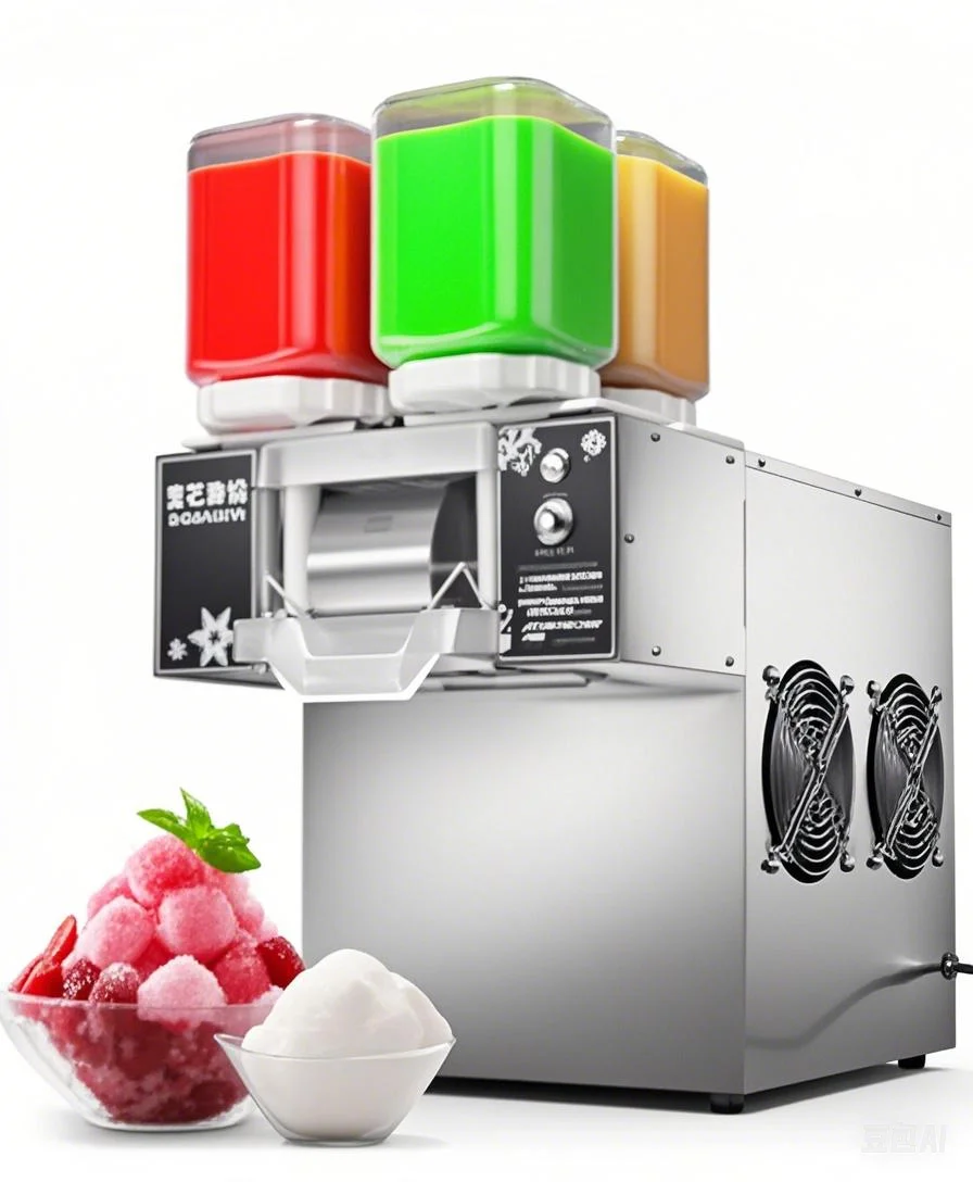 ماكينة صنع الثلج على الطراز الكوري المبرد بالهواء 120 كجم/24 ساعة مع شفرة ثلج متعددة الوظائف قابلة للتعديل وكسارة رمل