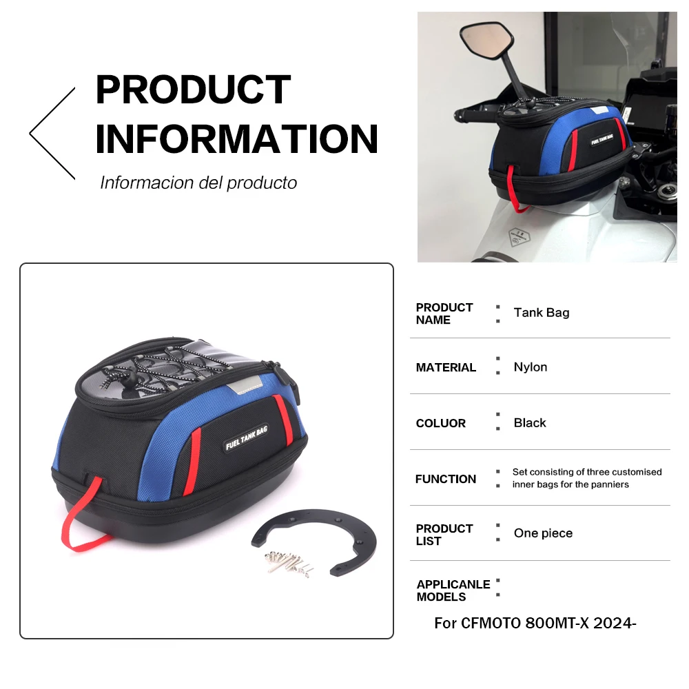 For CFMOTO 800MT-X 800MT 800 MT - X Adventure Bike 2024 2025 New Motorcycle Quick Release Tank Bag Luggage Storage Bag Nylon