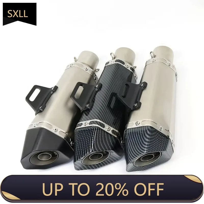 

SXLL Aluminum alloy stainless steel motorcycle exhaust pipe muffler tube CB400 R6 GN125