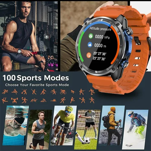 Imagen 1 del producto Para Xiaomi reloj inteligente con mapas fuera de línea 4GB memoria reproductor de vídeo militar deportes Smartwatch hombres 30m natación impermeable AMOLED