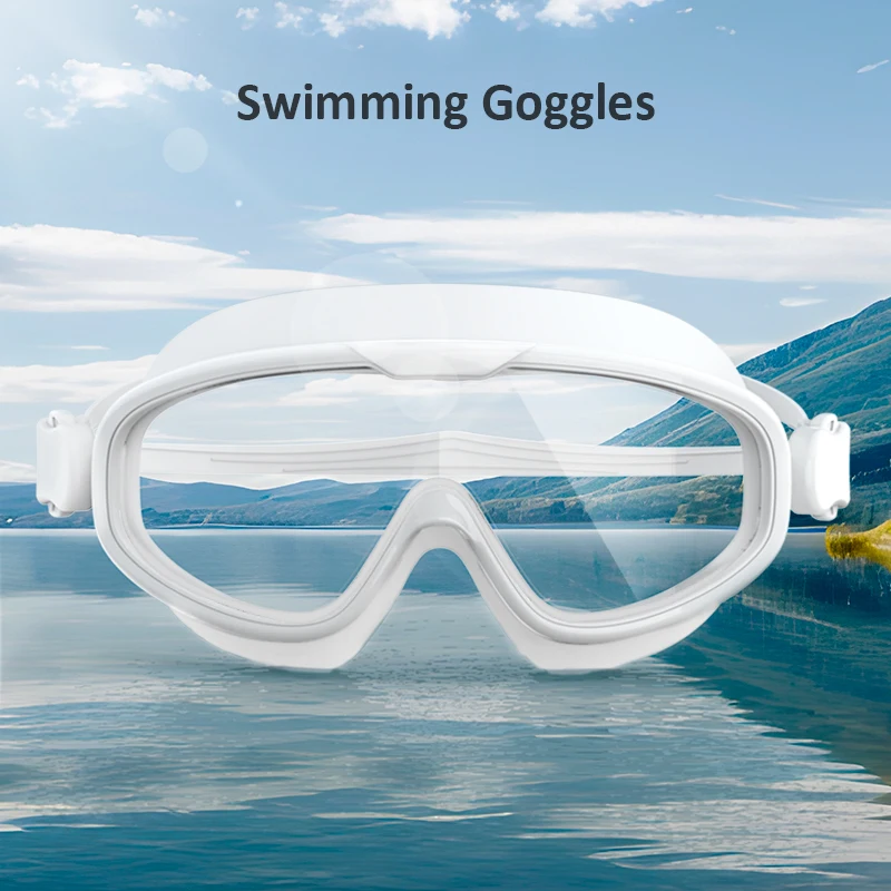 Big Frame Swimming Goggles Adults Swim Glasses for Men Women Anti-fog Goggles Waterproof Silicone Eyewear Glasses