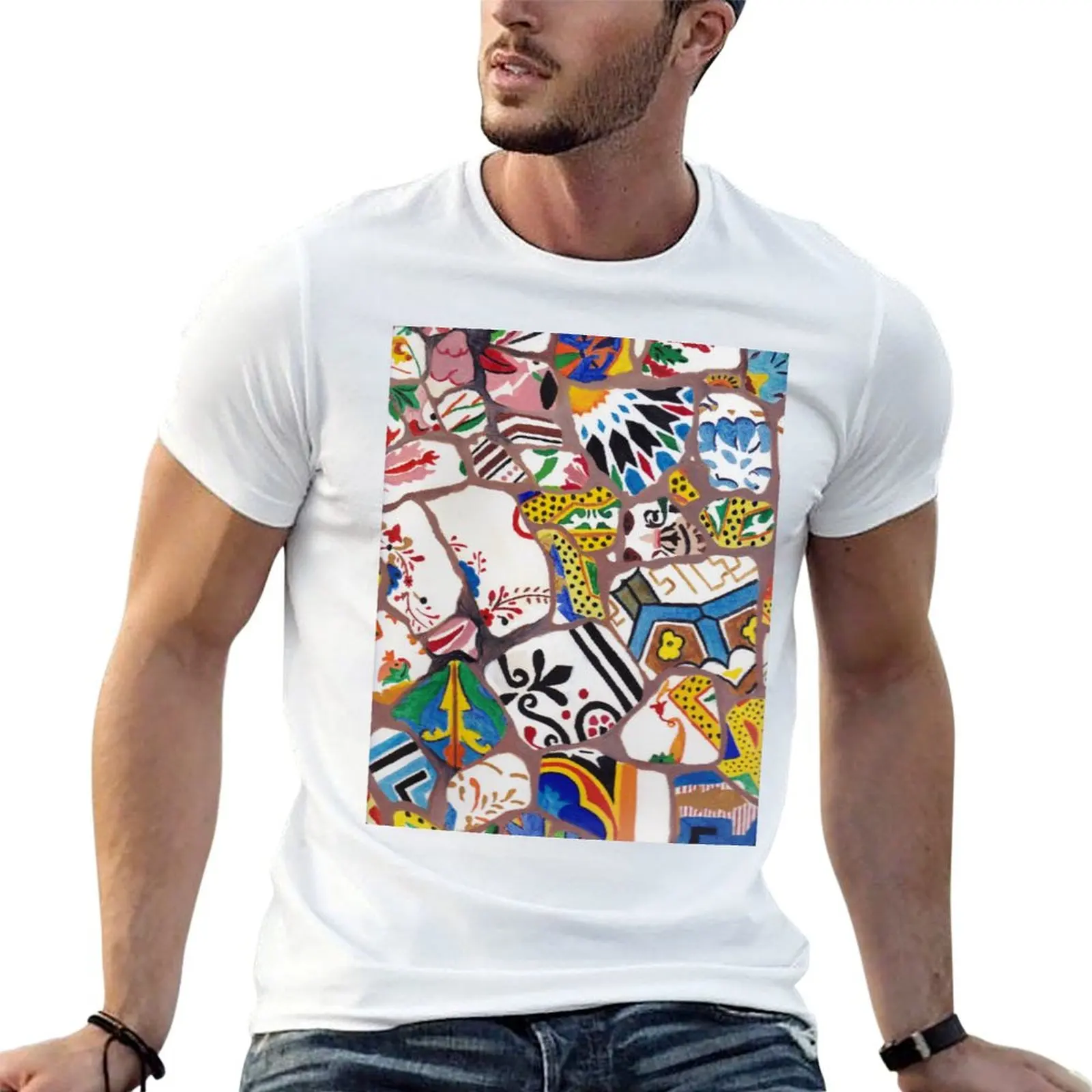 Camiseta Gaudi Tiles, camiseta holgada de talla grande