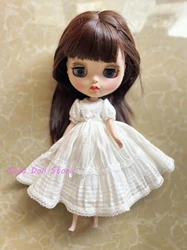 2026 （Special Sale）Dula Doll Clothes Dress White Summer short sleeves double skirt Blythe ob24  Doll