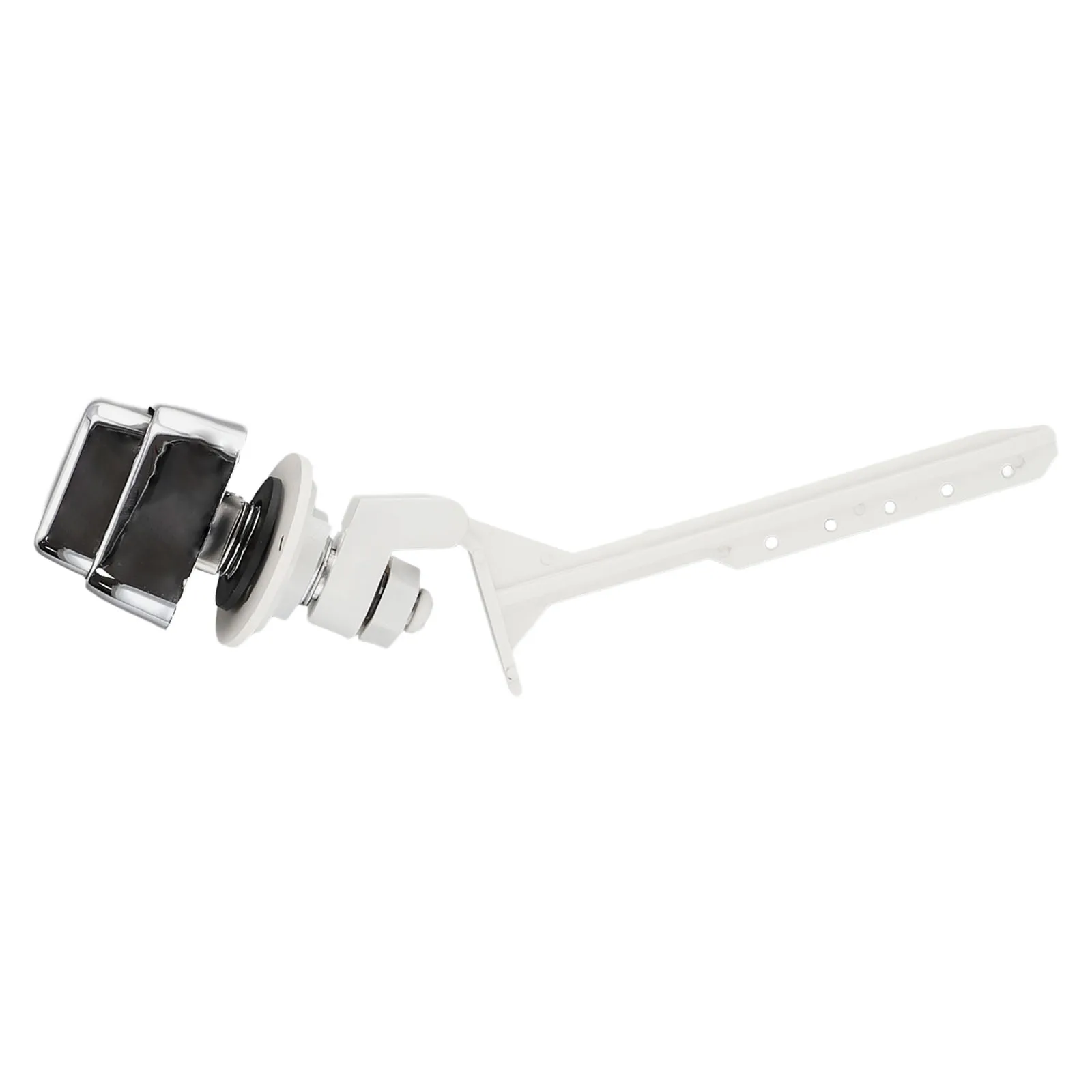 Push Button Flush Kit for Side Mount Toilet Tanks with Plastic Trip Lever Handle and Automatic Return Functionality
