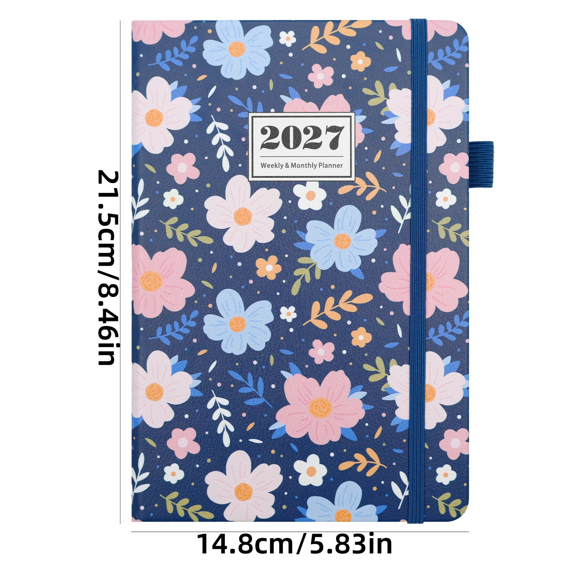 2027 A5 Weekly and Monthly Planner, Color Changing PU Leather Journal Notebook with 144 Pages Offset Paper, Thread Bound Lined