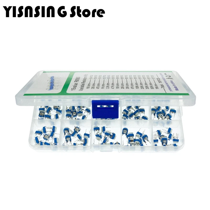 150pcs/set RM065 Trimming Potentiometer Variable Resistors Assorted Kit Electronic Diy Kit 15 Values Each 10pcs with box