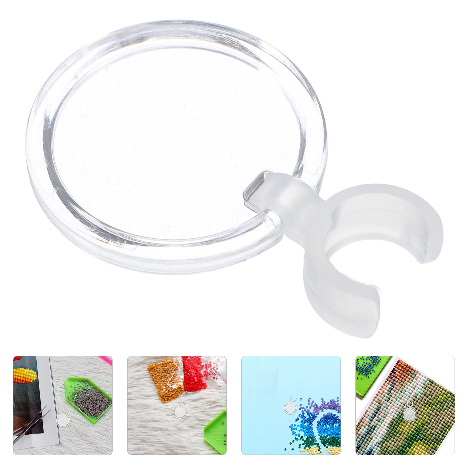 

10pcs Clamp Style Magnifying Glass Painting Drill Pen Lightweight Magnifier for Cross Stitch Nail Tools Clamp Glass