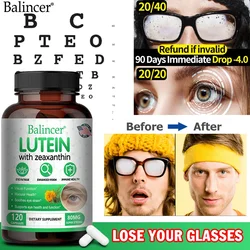 Balincer Lutein 80 mg with Zeaxanthin - Eye Health & Macular Health, Eye Strain, Dryness Relief, Non-GMO  Gluten-Free Supplement