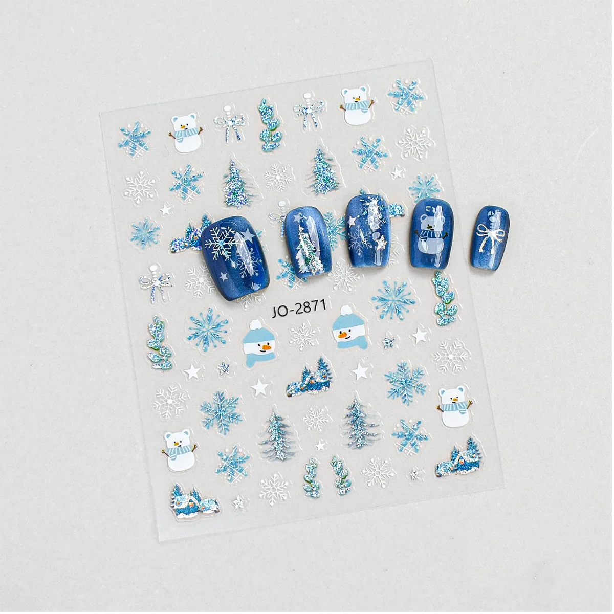 

Cute Christmas Nail Stickers, 3D Embossed Santa Snowflake Designs, Popular Nail Art Decals for Holiday Manicure
