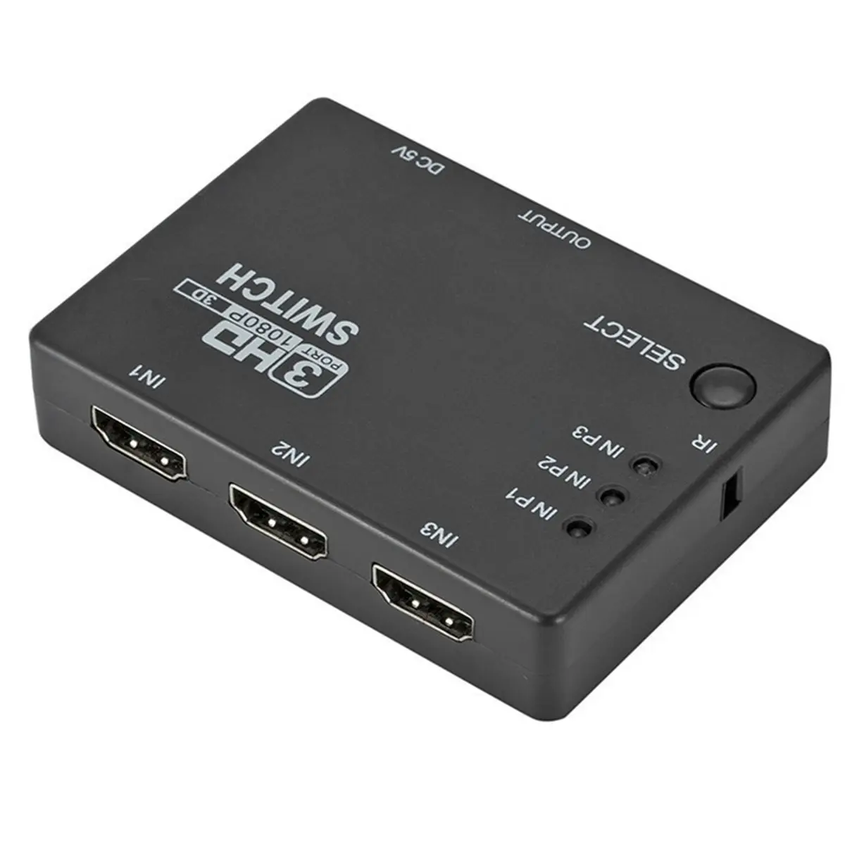 DT75BG 1080P -Compatible Switch Splitter Adapter Hub Out Switcher with Remote Control for XBOX360 /4 HDTV