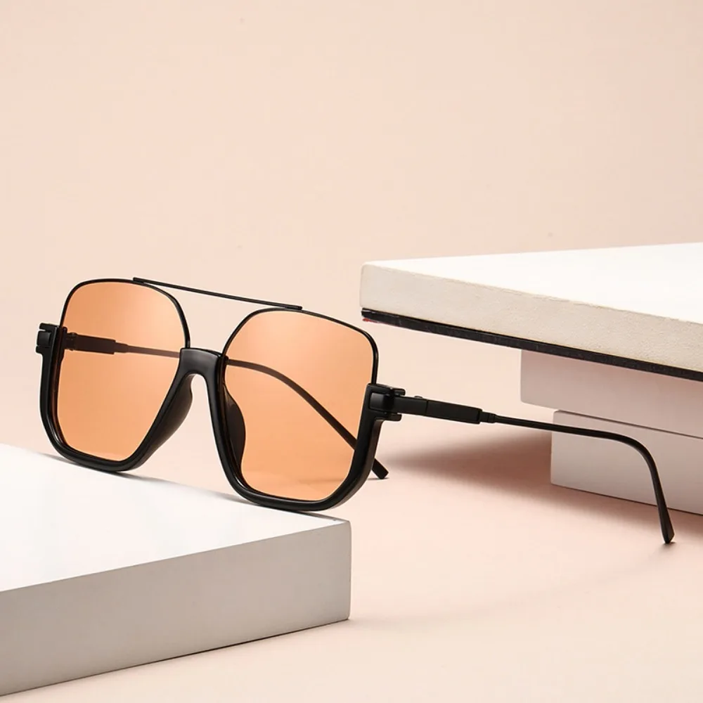 

UV400 Travel Sun Glasses for Women Men Large Frame Retro Luxury Brand Designer Eyeglasses Gift
