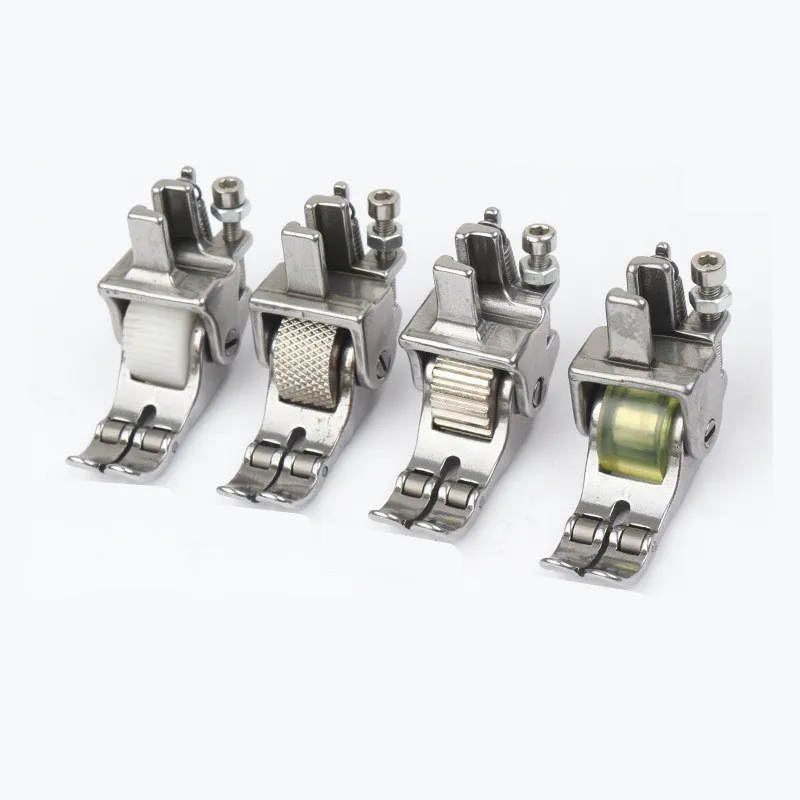 

1 Pc New Style Industrial Sewing Machine Accessories Leather Three Roller Wheels Presser Foot Of Flat Car Thick Fabric Clothing