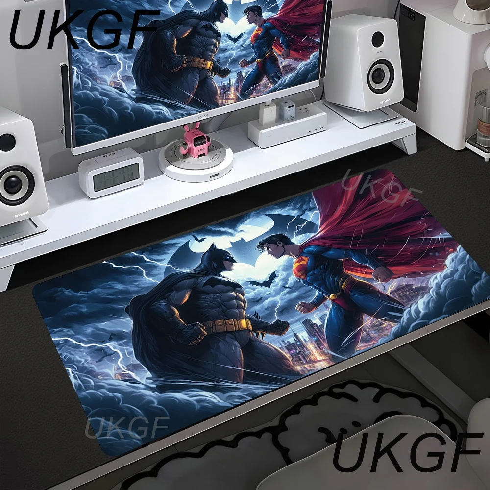 Anime S-Superman Mauspad, Büro, PC, Speed-Gamer, Tastatur, Mauspad, Laptop, Gaming-Zubehör, XXL-Schreibtischunterlage, 900 x 400 Teppich