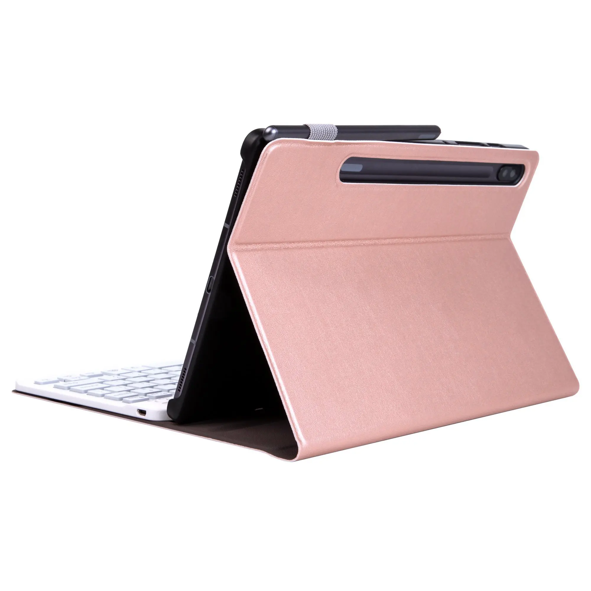 삼성 갤럭시 탭 S8(2021) SM-X700/X706용 A700 초박형 태블릿 스탠드 가죽 보호 케이스 + 블루투스 호환 Keyboa