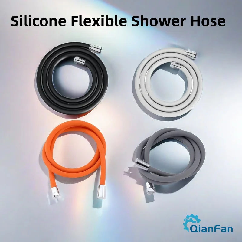 1.5/2M Silicone Flexible Shower Hose Anti-Winding Extension High Pressure Pipe Showerhead Tube Bathroom  Accessorie
