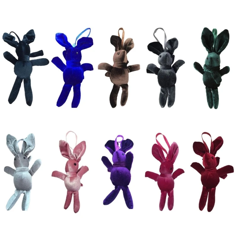 Plush Toy Keychain Hanging Rabbit Mascots Rabbit Plush Eye-catching Realistic Comfortable Home Ornament