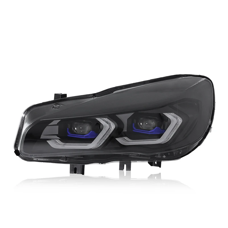 Car Head Lamp  Headlight For BMW 2 Series F45 2014‑2021, Dual‑Color LED DRL Dual Projector Lens Aftermarket Modification Parts