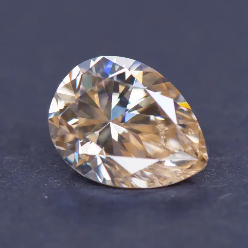 Moissanite Stone Pear Cut Natural Tea Yellow Color for Jewelry Making DIY Ring Necklace Earrings Main Materials with Report