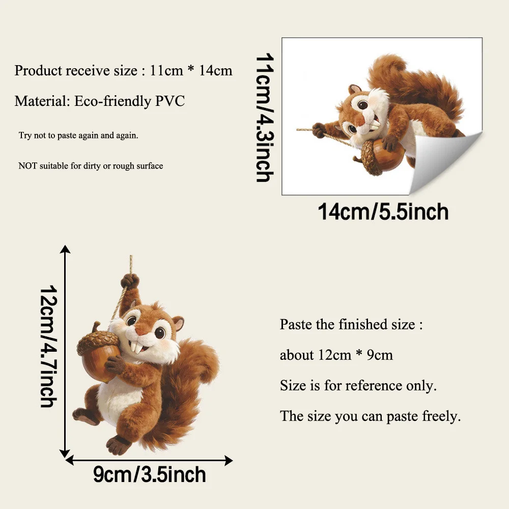 Cartoon Cute Squirrel Switch Sticker For Living Room Socket Decoration Mural Home Bedroom Switch Decor Self-adhesive Wall Decals