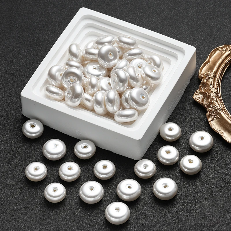 

20Pcs Large Flat Oval Imitation Pearl Bead For Jewelry Making Supplies DIY Charm Necklace Bracelet Earring Accessorie Wholesale