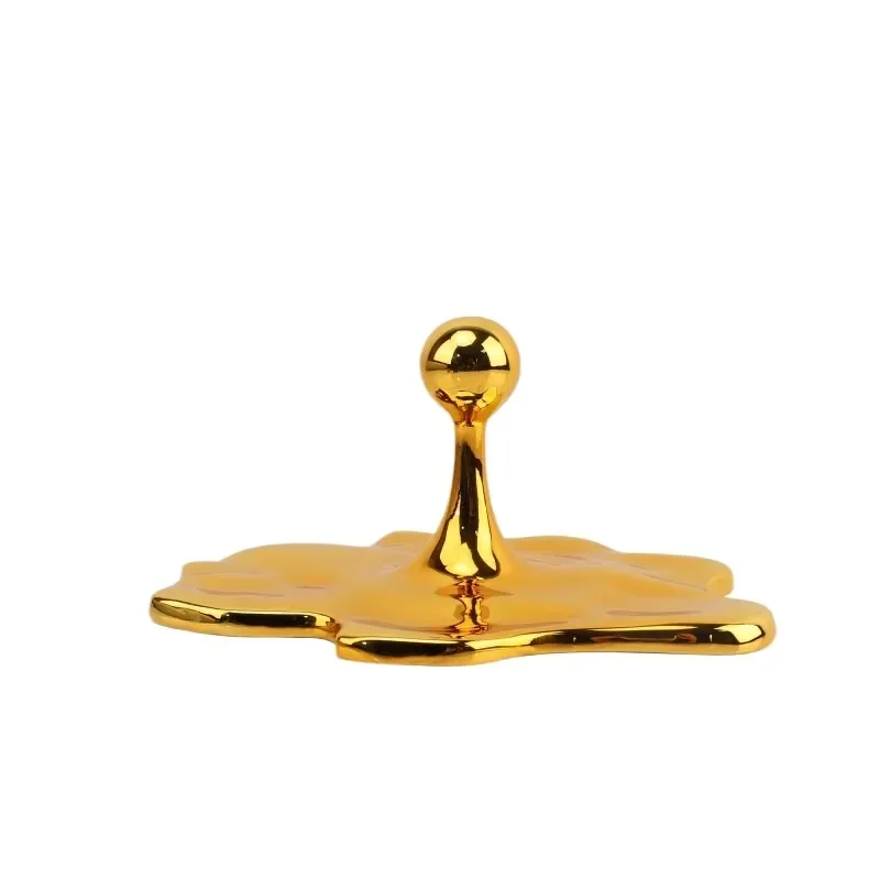 Nordic Creative Abstract Electroplating Resin Water Drop Ornament for Living Room Bedroom Entrance TV Cabinet Model House