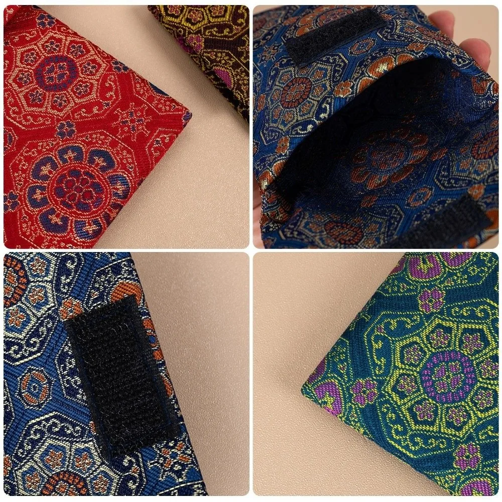 Vintage Style Double Layer Ancient Style Jewelry Bag Exquisite Handmade Zipper Jewelry Bag Cultural Play Storage Gift
