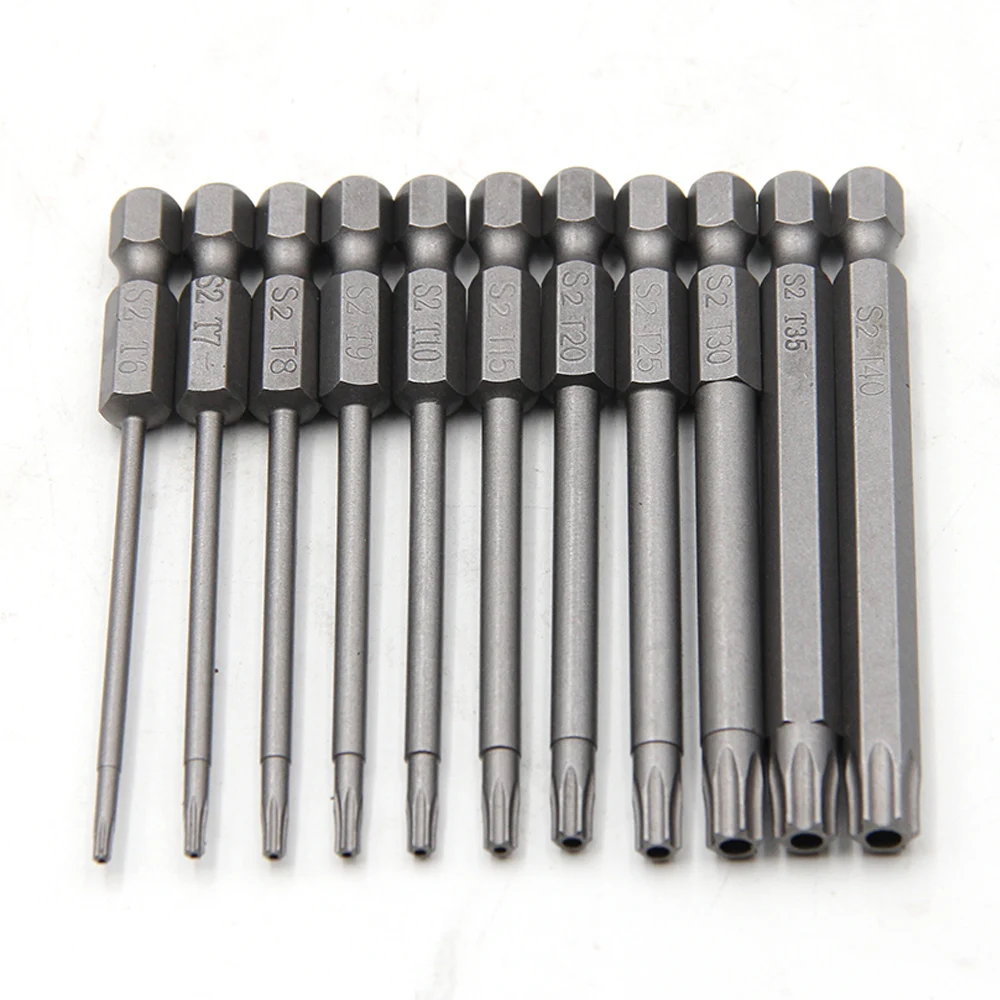 50-75-100mm Hollow Plum Blossom Extended S2 Screwdriver Set with Hexagonal Handle Screwdriver Bit Screwdriver Tool