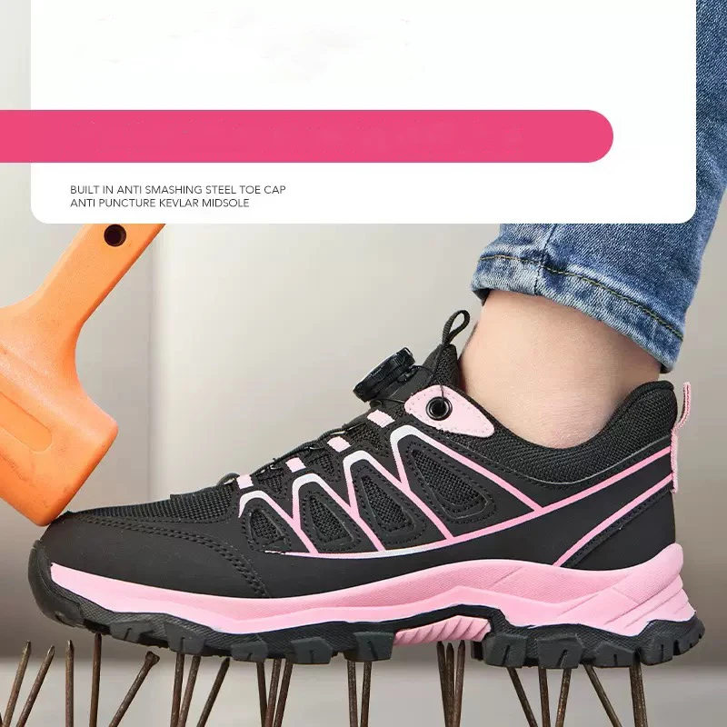 Women's Ladle-Head Safety Work Shoes: Impact-Resistant, Puncture-Resistant, Lightweight, Slip-Resistant, Comfortable, and Durabl