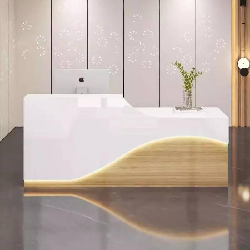 Dental Barber Reception Counter Clinic Luxury Classic Business Reception Counter Cashier Checkout Theke Empfang Furniture