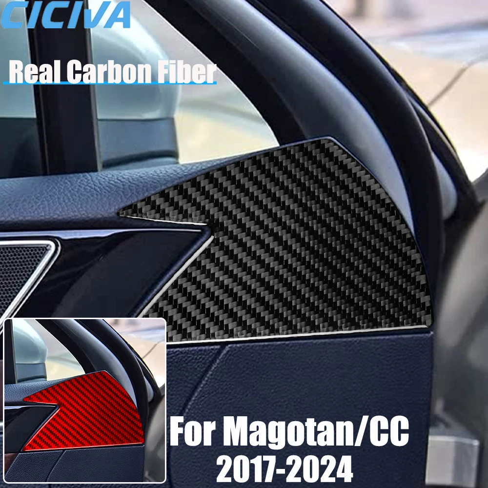 Real Carbon Fiber Car Accessories Door Panel Trim Cover Soft Sticker For Volkswagen Magotan/CC 2017 2018 19 20 21 22 23 24