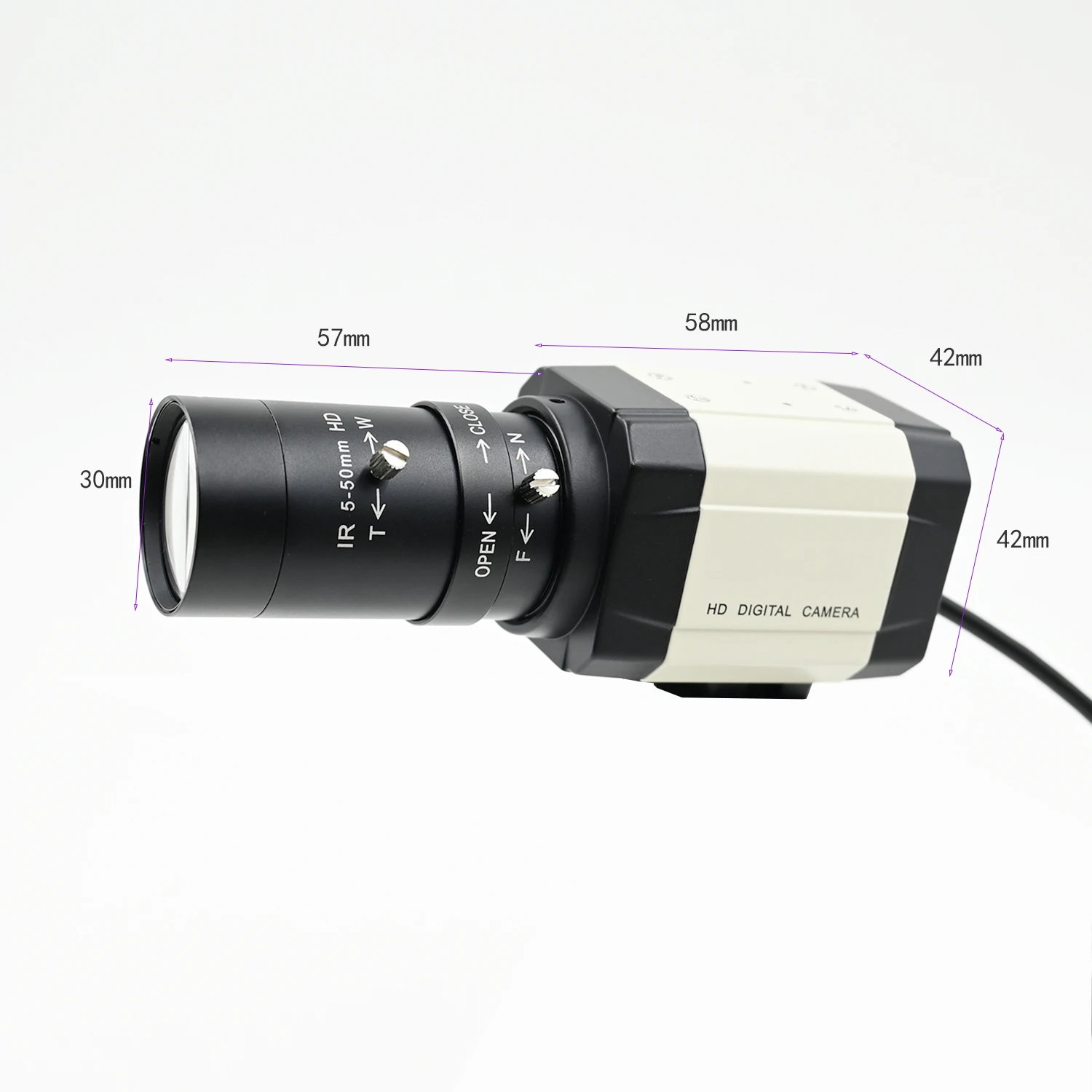 Imagem -02 - Câmera Usb 1080p 60fps Sc200ai 1920x 10802mp Mini Box Webcam Megapixels com Lente cs Varifocal de 550 mm para Windows Linux Android Plug And Play