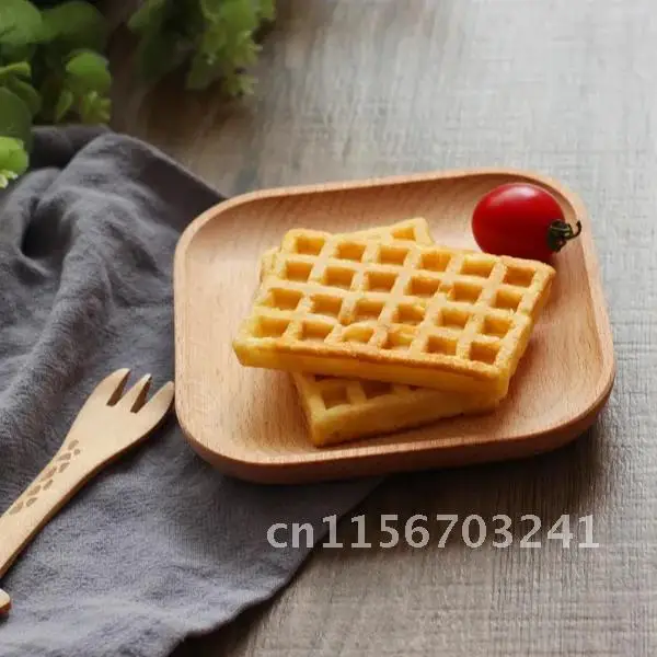 Plate Serving Wood, Tray Serving Round & Square Wood, Bowls Wooden Platter Candy Snack Cake Dessert Fruit