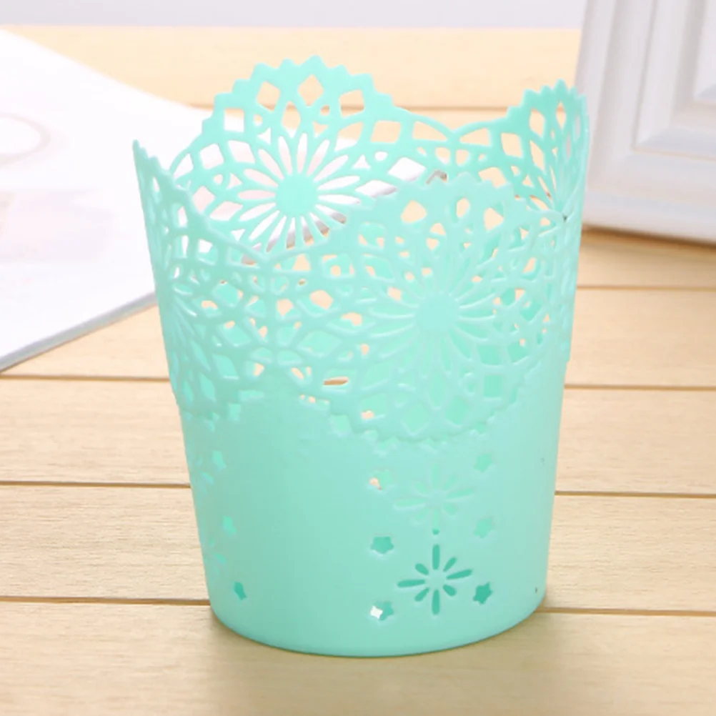 

6Pcs Pen Pot Lace Design Pencil Holder Stylish Stationery Container for Organizing Markers Paints and Writing Tools