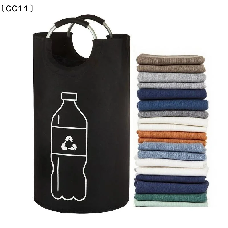82L Empty Bottle Storage Basket Folding Kitchen Wastewater Bottle Collector Bag With Aluminum Handle Large Capacity Bin〔CC11〕
