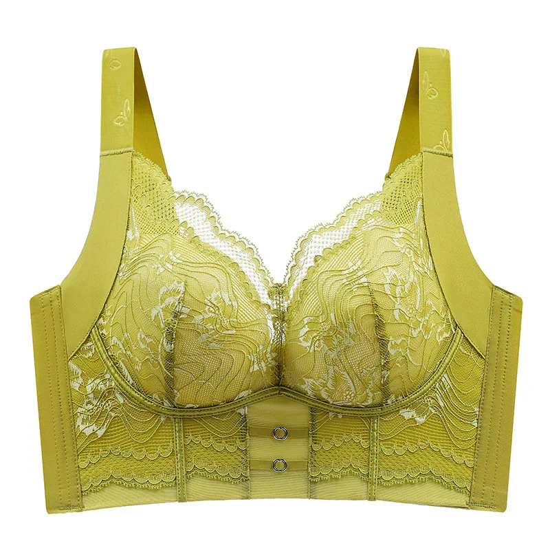 Women Underwear Adjust Large Size Underwear Big Chest Show Small Full Cup Sexy Lace Breast Holding Cover Push up Bra