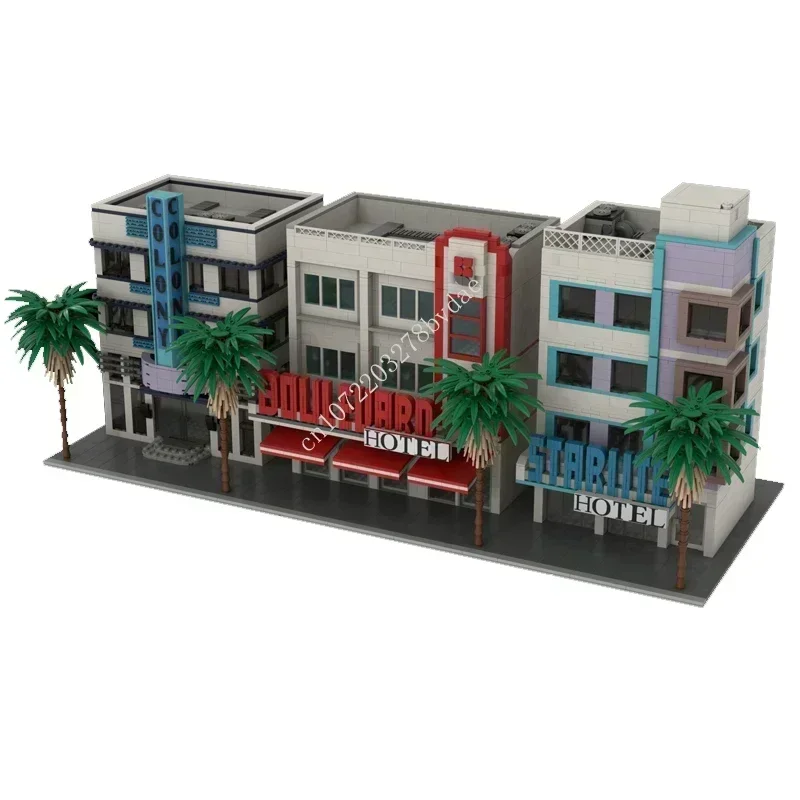 3368PCS MOC Modulare Ocean Drive Street View Puzzle personalizzato - Tecnologia educativa Fai da te Assemblaggio creativo Giocattolo Vacanze Bambini Età