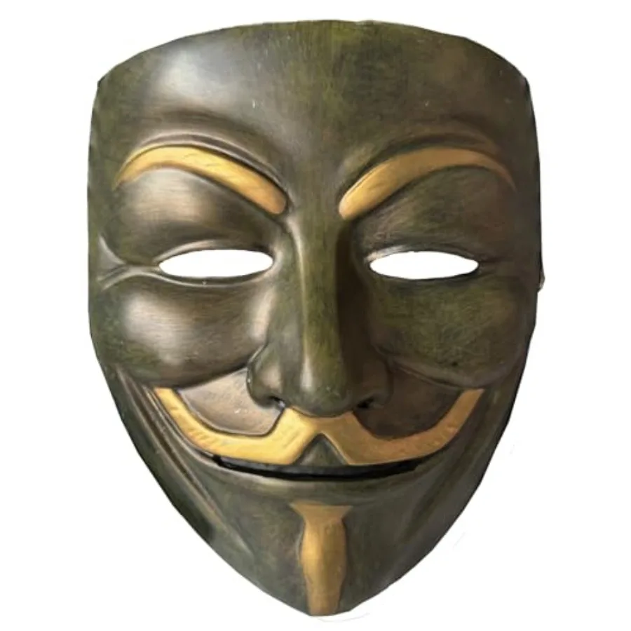 

Маска V for Vendetta: Качественная маска Гая Фокса для косплея, тематических вечеринок и Хэллоуина. Коллекционная маска Анонимных хакеров.