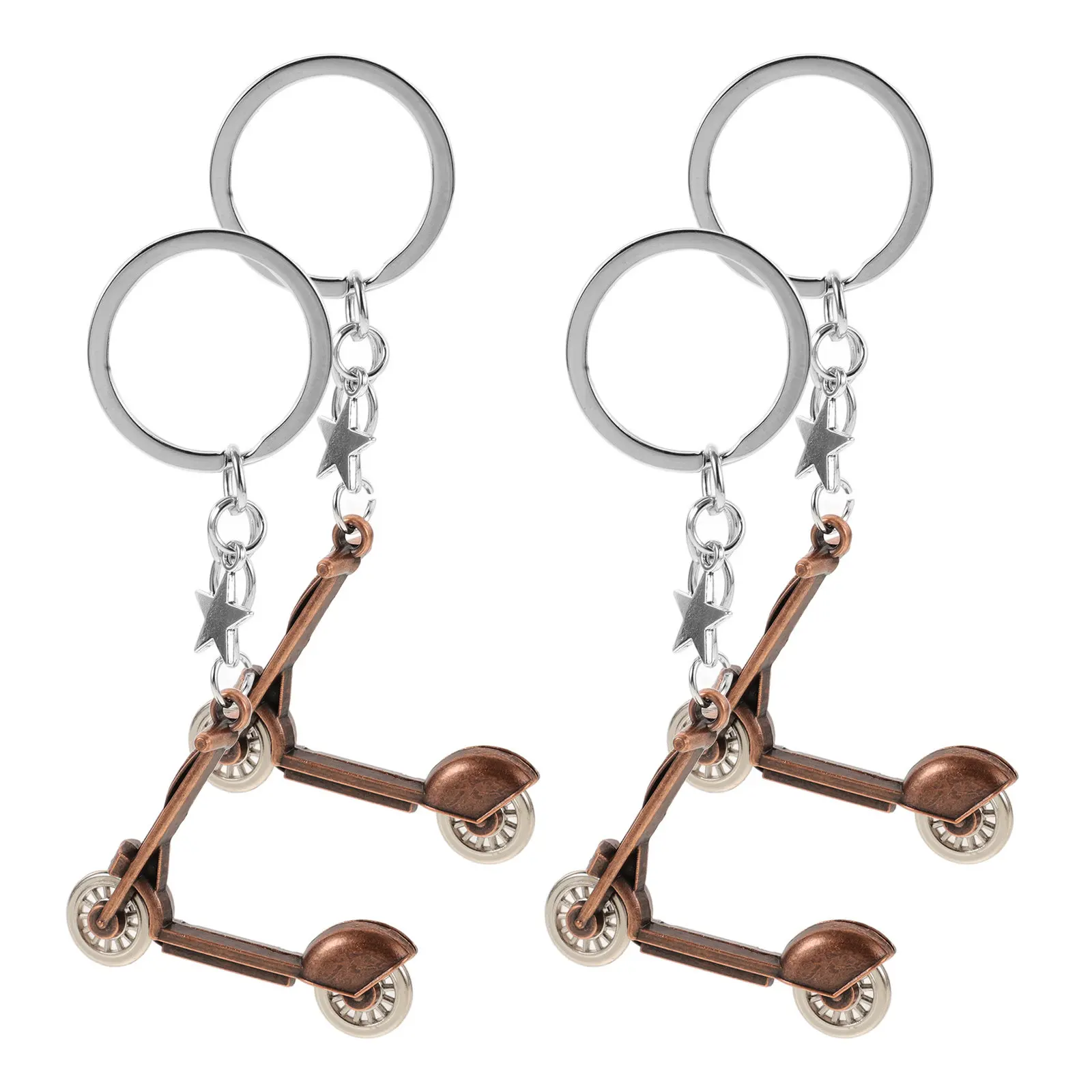4Pcs Scooter Key Chain Mini Scooter Pendant Zinc Alloy Metal Backpack Hanging Charm Key Ring Decoration Hanging Backpack Pendant