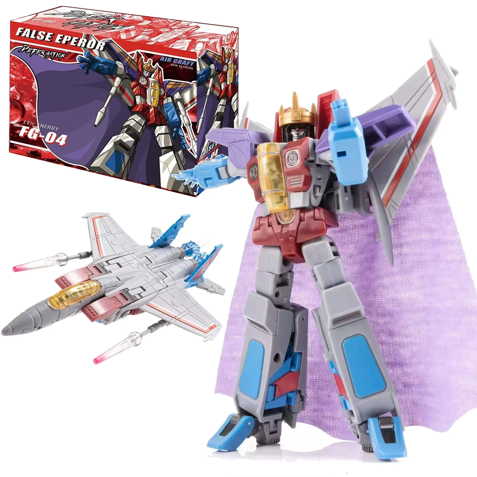 In Stock JinBao Transforming Toys FG-04 Starscream Aircraft Usurper with Stand Cloak Crown Model Action Doll Figures Anime