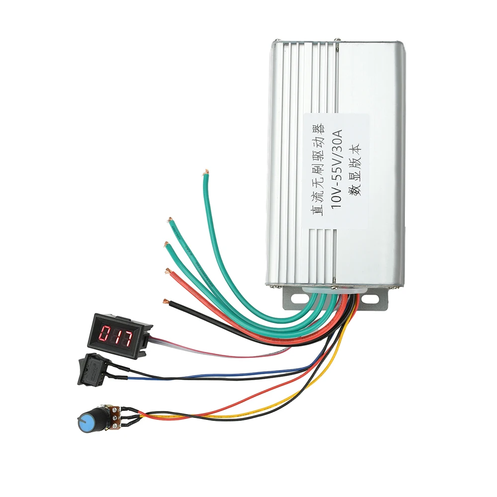 

Бесщеточный контроллер постоянного тока 10-55 В, 30 А, высокий ток, регулятор скорости с цифровым дисплеем, трехфазный двигатель, плата привода для DIY