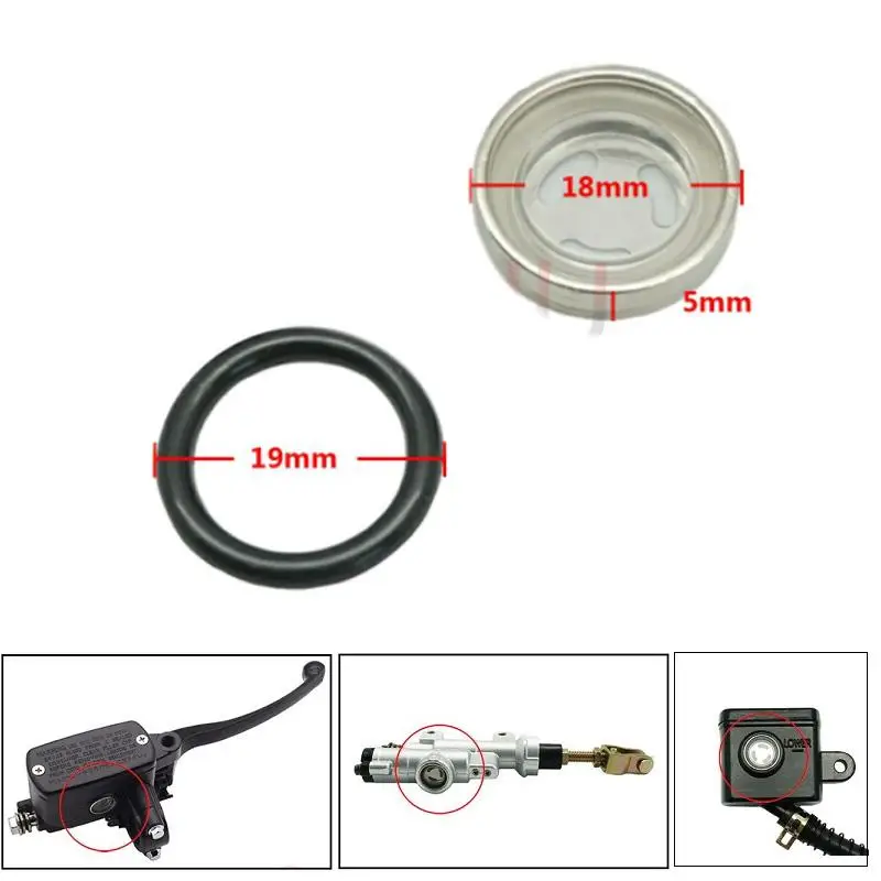 18mm Master Brake Cylinder Reservoir Sight Glass Motorcycle Dirt Bike Gasket 14mm 12mm 10mm