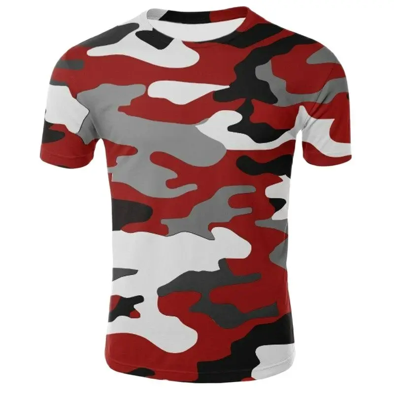 Marine Corps Field Camo Summer Vintage 3D Printed Men\'s Outdoor Sports Simple Tough Guy Style Round Neck Short Sleeve T-shirts