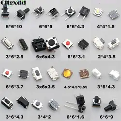 Cltgxdd 10PCS Interruttore a pulsante tattile Tasti di telecomando per auto Pulsante Touch Microinterruttore Momentaneo SMD DIP 2*4 3*6 4*4 6*6