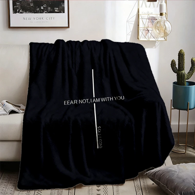 Fear Not I Am With You Isaiah 41 10 Flannel Blanket, King Jesus Cross Flannel Blanket, Christian Faith Flannel Blanket