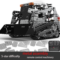 2.4G 10CH RC Tracked Dump Truck SW (RC) 008 DIY Stainless Steel Assemble Forklift Bulldozer Crane Vehicle Metal RC Car Model