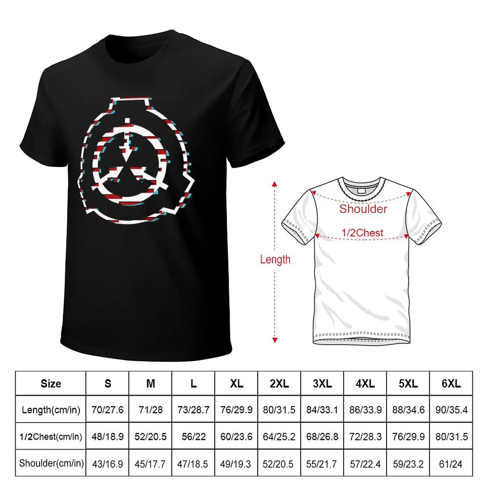 SCP Foundation symbol glitch T-Shirt Basic Short Sleeve Cotton Blend T-Shirt