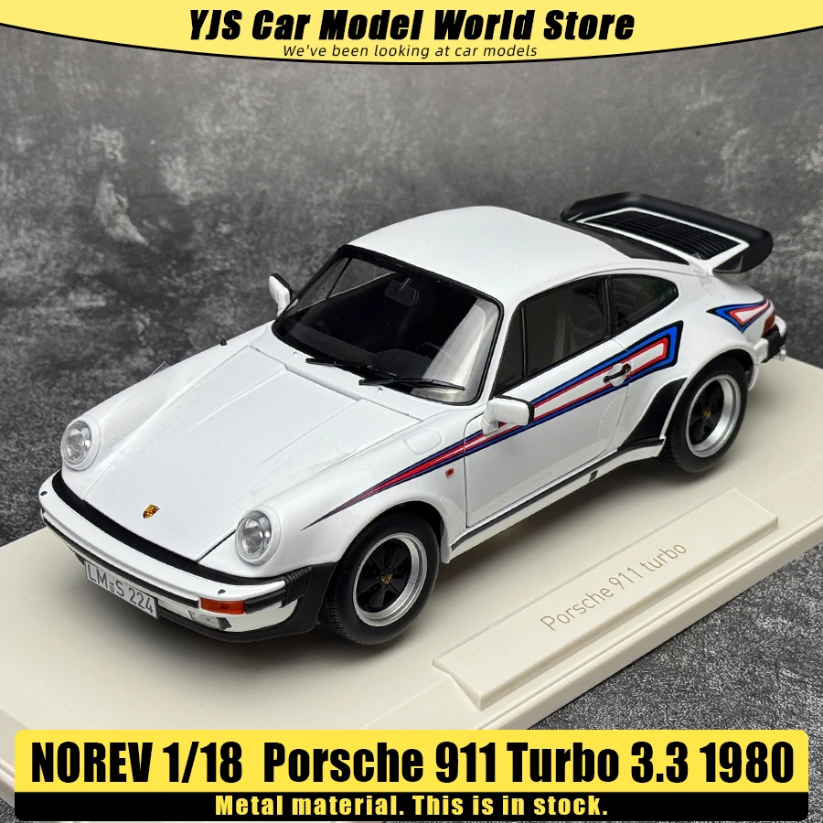 Modelo em miniatura NOREV, escala 1/18, Porsche 911 Turbo 3.3 1980, modelo de carro em liga metálica, ornamento estático, coleção de presentes para as festas.